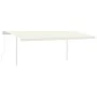 Toldo retráctil manual con LED crema 6x3,5 m de vidaXL, Toldos - Ref: Foro24-3070082, Precio: 863,37 €, Descuento: %