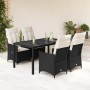 Set de muebles jardín 5 pzas con cojines ratán sintético negro en Conjuntos de jardín | Comprar online en Foru.es