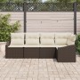 Conjunto de Sofás de Jardín de 5 Piezas con Cojines Ratán Marrón de , Sofás de exterior - Ref: Foro24-3346718, Precio: 346,97...