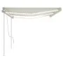 Toldo retráctil manual con LED crema 6x3,5 m de vidaXL, Toldos - Ref: Foro24-3070082, Precio: 863,37 €, Descuento: %