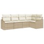 Conjunto de Sofá de Jardín de 5 Piezas con Cojines Beige Ratán de , Sofás de exterior - Ref: Foro24-3346721, Precio: 359,21 €...
