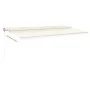 Toldo retráctil manual con LED crema 6x3,5 m de vidaXL, Toldos - Ref: Foro24-3070082, Precio: 863,37 €, Descuento: %
