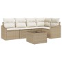 Conjunto de Sofá de Jardín de 6 Piezas con Cojines Marrón de Ratán Polimérico de , Sofás de exterior - Ref: Foro24-3346731, P...