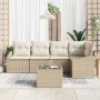 Conjunto de Sofá de Jardín de 6 Piezas con Cojines Marrón de Ratán Polimérico de , Sofás de exterior - Ref: Foro24-3346731, P...