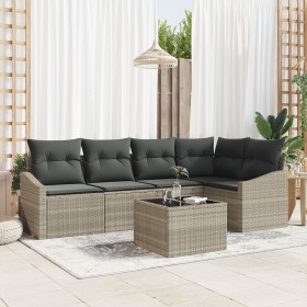 Juego de sofá de jardín de 6 piezas con cojines gris poliratán de , Sofás de exterior - Ref: Foro24-3346732, Precio: 422,73 €...