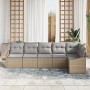 Juego de Sofá de Jardín de 6 Piezas con Cojines Beige de Ratán Sintético de , Sofás de exterior - Ref: Foro24-3346740, Precio...