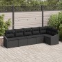 Juego de Sofás de Jardín de 6 Piezas con Cojines Negro Ratán de , Sofás de exterior - Ref: Foro24-3346743, Precio: 410,86 €, ...
