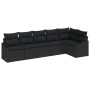 Juego de Sofás de Jardín de 6 Piezas con Cojines Negro Ratán de , Sofás de exterior - Ref: Foro24-3346743, Precio: 410,86 €, ...
