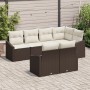Conjunto de sofá de jardín de 7 piezas con cojines de ratán versátil en marrón de , Sofás de exterior - Ref: Foro24-3346758, ...
