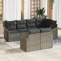 Conjunto de Sofá de Jardín de 7 piezas con Cojines Gris Poliratán de , Sofás de exterior - Ref: Foro24-3346759, Precio: 492,6...