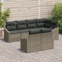 Conjunto de Sofá de Jardín de 7 piezas con Cojines Gris Poliratán de , Sofás de exterior - Ref: Foro24-3346759, Precio: 492,6...