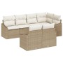 Conjunto de Sofá de Jardín de 7 Piezas con Cojines Beige Poliratán de , Sofás de exterior - Ref: Foro24-3346761, Precio: 526,...