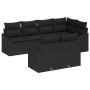 Set de Sofás de Jardín de 7 Piezas con Cojines Negro Ratán Poliéster de , Sofás de exterior - Ref: Foro24-3346763, Precio: 51...
