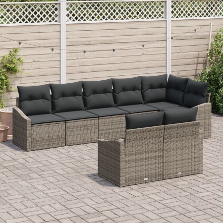 Conjunto de Sofás de Jardín Juego de 8 Gris Oscuro y Marrón de , Sofás de exterior - Ref: Foro24-3346769, Precio: 548,54 €, D...