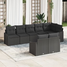Conjunto de Sofás de Jardín Conjunto de 8 Negro Ratán de , Sofás de exterior - Ref: Foro24-3346773, Precio: 569,43 €, Descuen...