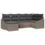 Juego de Sofá de Jardín de 6 Piezas con Cojines Gris Poliratan de , Sofás de exterior - Ref: Foro24-3346789, Precio: 371,45 €...