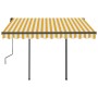 Toldo manual retráctil con LED amarillo y blanco 3x2,5 m de vidaXL, Toldos - Ref: Foro24-3070103, Precio: 366,56 €, Descuento: %