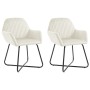 Sillas de comedor 2 unidades terciopelo crema en Sillas de comedor | Comprar online en Foru.es