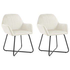Sillas de comedor 2 unidades terciopelo crema en Sillas de comedor | Comprar online en Foru.es