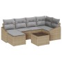 Conjunto de sofá de jardín de 7 piezas con cojines Ratán sintético negro de , Sofás de exterior - Ref: Foro24-3346800, Precio...