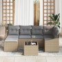 Conjunto de sofá de jardín de 7 piezas con cojines Ratán sintético negro de , Sofás de exterior - Ref: Foro24-3346800, Precio...