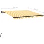 Toldo manual retráctil con LED amarillo y blanco 3x2,5 m de vidaXL, Toldos - Ref: Foro24-3070103, Precio: 366,56 €, Descuento: %