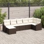 Conjunto de sofá de jardín de 7 piezas con cojines en ratán polivalente marrón de , Sofás de exterior - Ref: Foro24-3346808, ...