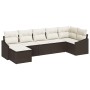Conjunto de sofá de jardín de 7 piezas con cojines en ratán polivalente marrón de , Sofás de exterior - Ref: Foro24-3346808, ...