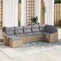Conjunto de Sofá de Jardín de 7 Piezas con Cojines Beige Poliratán de , Sofás de exterior - Ref: Foro24-3346810, Precio: 451,...