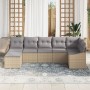 Conjunto de Sofá de Jardín de 7 Piezas con Cojines Beige Poliratán de , Sofás de exterior - Ref: Foro24-3346810, Precio: 451,...