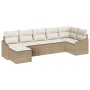 Juego de sofá de jardín de 7 piezas con cojines Beige Poliratán de , Sofás de exterior - Ref: Foro24-3346811, Precio: 455,38 ...