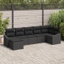 Juego de Sofá de Jardín de 7 Piezas con Cojines Negro Ratán Sintético de , Sofás de exterior - Ref: Foro24-3346813, Precio: 4...