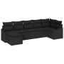 Juego de Sofá de Jardín de 7 Piezas con Cojines Negro Ratán Sintético de , Sofás de exterior - Ref: Foro24-3346813, Precio: 4...