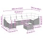 Set de Sofá de Jardín de 7 piezas con Cojines en Ratán Poliéster Marrón de , Sofás de exterior - Ref: Foro24-3346817, Precio:...