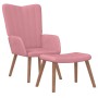 Sillón de relax con taburete terciopelo rosa en Sillones | Comprar online en Foru.es