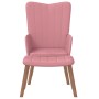Sillón de relax con taburete terciopelo rosa en Sillones | Comprar online en Foru.es