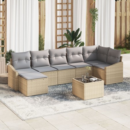 Conjunto de sofá de jardín de 8 piezas con cojines de ratán negro de , Sofás de exterior - Ref: Foro24-3346820, Precio: 502,1...