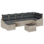 Conjunto de Sofá de Jardín de 8 Piezas con Cojines Gris Ratán Polietileno de , Sofás de exterior - Ref: Foro24-3346822, Preci...