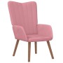 Sillón de relax con taburete terciopelo rosa en Sillones | Comprar online en Foru.es