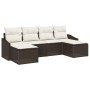 Conjunto de Sofá de Jardín de 6 Piezas con Cojines Marrón Poliratán de , Sofás de exterior - Ref: Foro24-3346828, Precio: 344...