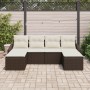 Conjunto de Sofá de Jardín de 6 Piezas con Cojines Marrón Poliratán de , Sofás de exterior - Ref: Foro24-3346828, Precio: 344...