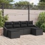 Conjunto de Sofá de Jardín Set de 6 Negro Poliratán de , Sofás de exterior - Ref: Foro24-3346833, Precio: 351,47 €, Descuento: %