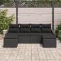 Conjunto de Sofá de Jardín Set de 6 Negro Poliratán de , Sofás de exterior - Ref: Foro24-3346833, Precio: 351,47 €, Descuento: %