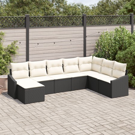 Conjunto de Sofá de Jardín de 8 Piezas con Cojines de Ratán Negro de , Sofás de exterior - Ref: Foro24-3346837, Precio: 451,0...