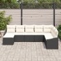 Conjunto de Sofá de Jardín de 8 Piezas con Cojines de Ratán Negro de , Sofás de exterior - Ref: Foro24-3346837, Precio: 451,0...