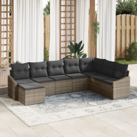 Juego de Sofá de Jardín de 8 Piezas con Cojines de Ratán Sintético Gris de , Sofás de exterior - Ref: Foro24-3346839, Precio:...