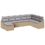 Conjunto de Sofá de Jardín de 8 Piezas con Cojines Beige de Ratán Poliéster de , Sofás de exterior - Ref: Foro24-3346840, Pre...
