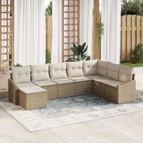 Conjunto de Sofá de Jardín de 8 Piezas con Cojines Beige Poliratán de , Sofás de exterior - Ref: Foro24-3346841, Precio: 522,...