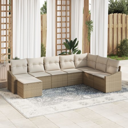 Conjunto de Sofá de Jardín de 8 Piezas con Cojines Beige Poliratán de , Sofás de exterior - Ref: Foro24-3346841, Precio: 522,...