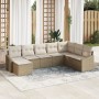 Conjunto de Sofá de Jardín de 8 Piezas con Cojines Beige Poliratán de , Sofás de exterior - Ref: Foro24-3346841, Precio: 522,...